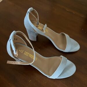 Dream Pairs Women's Blue Heeled Sandals